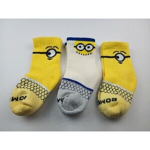 Bombas Junior Minions Lof Of 3 Pairs Socks Size J (8T-11T)